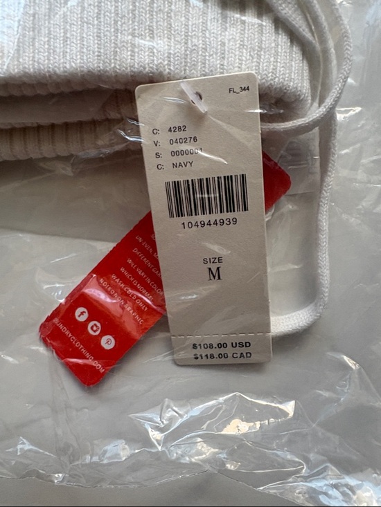 Anthropologie Sundry French Stripe Drawstring Shorts NWT size M 100% Cotton - Picture 5 of 8